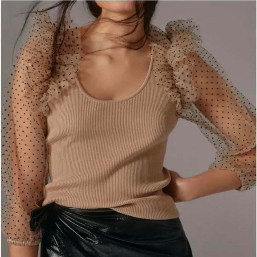 Anthropologie Dolan tan ribbed knit